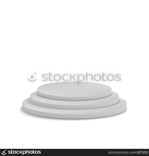 Podium round stage realistic vector template circle 3d empty illustration pedestal