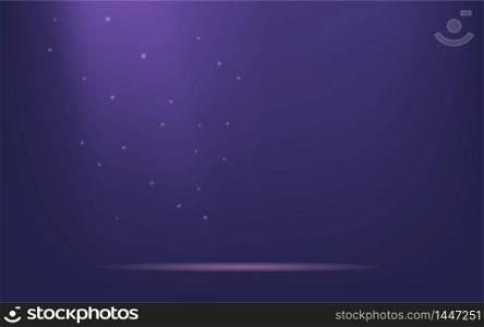Podium with lighting. Vector illustration of a scene with bright highlights on a dark background. Underwater scene