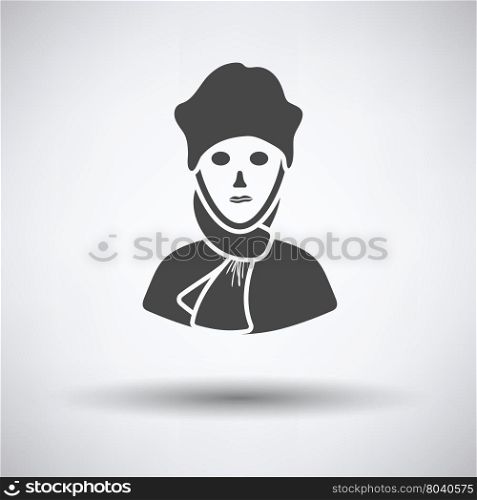 Poet icon on gray background, round shadow. Vector illustration.