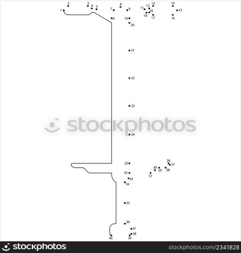 Pogo Stick Icon Connect The Dots, Sport Icon, Jumping Transportation Device Vector Art Illustration, Puzzle Game Containing A Sequence Of Numbered Dots