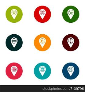 Point click icons set. Flat set of 9 point click vector icons for web isolated on white background. Point click icons set, flat style