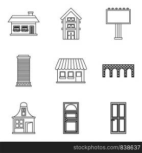Point icons set. Outline set of 9 point vector icons for web isolated on white background. Point icons set, outline style