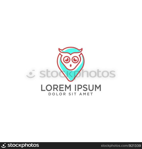 Point Map owl logo template vector illustration and inspirations, ready use for new travel branding and corporate