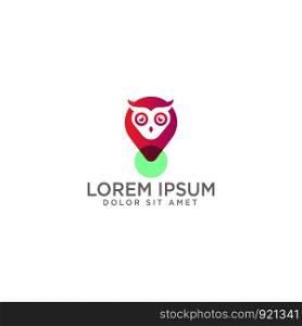 Point Map owl logo template vector illustration and inspirations, ready use for new travel branding and corporate