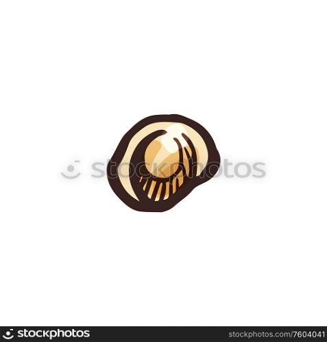 Point punctuation mark of bones isolated sketch icon. Vector Halloween font element. Punctuation mark of bones isolated point or dot