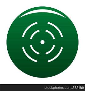 Point radar icon. Simple illustration of point radar vector icon for any design green. Point radar icon vector green