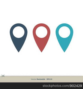 Point Vector Logo. Pin Map Icon Template Illustration Design. Vector EPS 10.