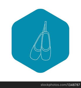 Pointe shoes icon. Outline illustration of pointe shoes vector icon for web. Pointe shoes icon, outline style