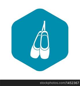 Pointe shoes icon. Simple illustration of pointe shoes vector icon for web. Pointe shoes icon, simple style