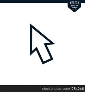 Pointer Arrow icon collection in outlined or line art style, editable stroke vector