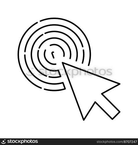 pointer arrow line icon vector. pointer arrow sign. isolated contour symbol black illustration. pointer arrow line icon vector illustration