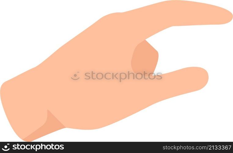 Pointer finger human gesture show direct isolated. Vector gesture hand finger pointer for communication and show illustration. Pointer finger human gesture show direct isolated