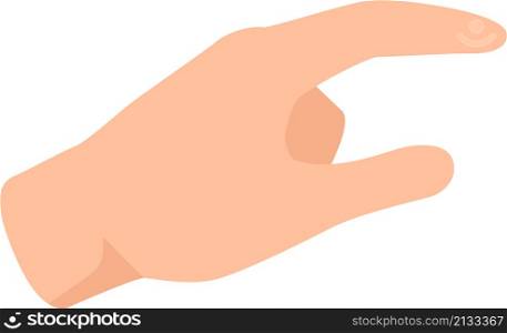 Pointer finger human gesture show direct isolated. Vector gesture hand finger pointer for communication and show illustration. Pointer finger human gesture show direct isolated