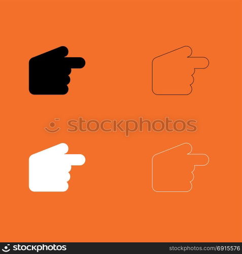 Pointer hand set icon .