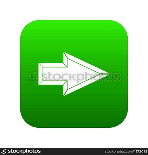 Pointer icon digital green for any design isolated on white vector illustration. Pointer icon digital green