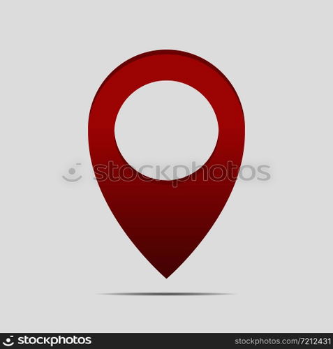 Pointer icon with shadow on back. Vector