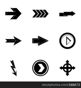 Pointer icons set. Simple illustration of 9 pointer vector icons for web. Pointer icons set, simple style