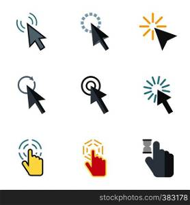 Pointer of computer icons set. Flat illustration of 9 pointer of computer vector icons for web. Pointer of computer icons set, flat style