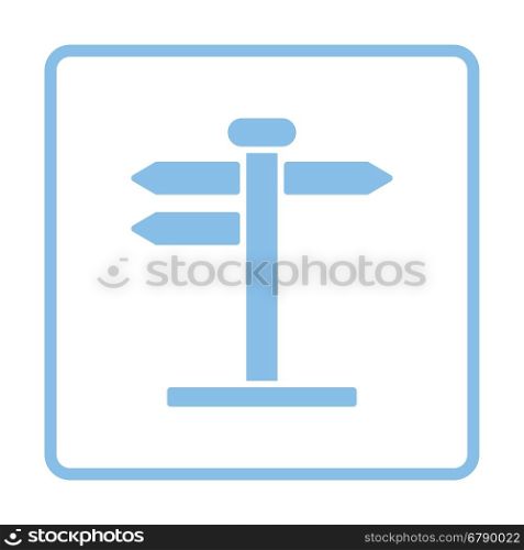 Pointer stand icon. Blue frame design. Vector illustration.