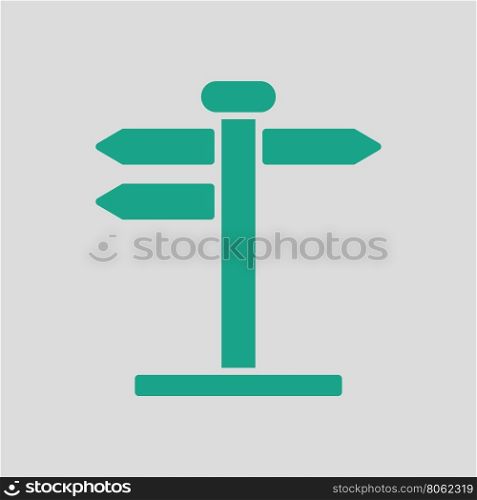 Pointer stand icon. Gray background with green. Vector illustration.