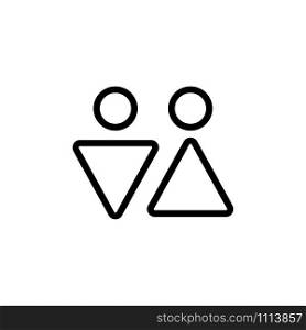 Pointer toilet icon vector. A thin line sign. Isolated contour symbol illustration. Pointer toilet icon vector. Isolated contour symbol illustration