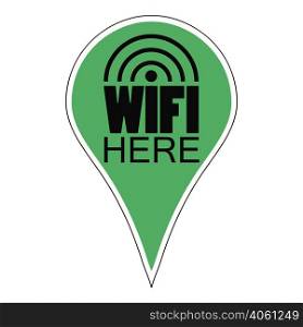 Pointer Wi-Fi - wireless Internet access labeled wifi here, vector for print or design. wifi pointer