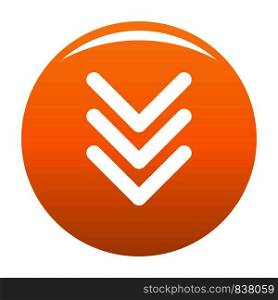 Pointing arrow icon. Simple illustration of pointing arrow vector icon for any design orange. Pointing arrow icon vector orange