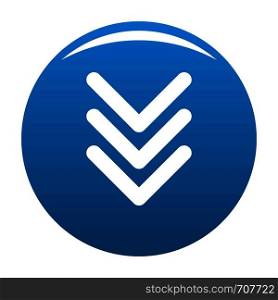 Pointing arrow icon vector blue circle isolated on white background . Pointing arrow icon blue vector