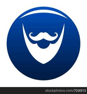 Pointing beard icon vector blue circle isolated on white background . Pointing beard icon blue vector