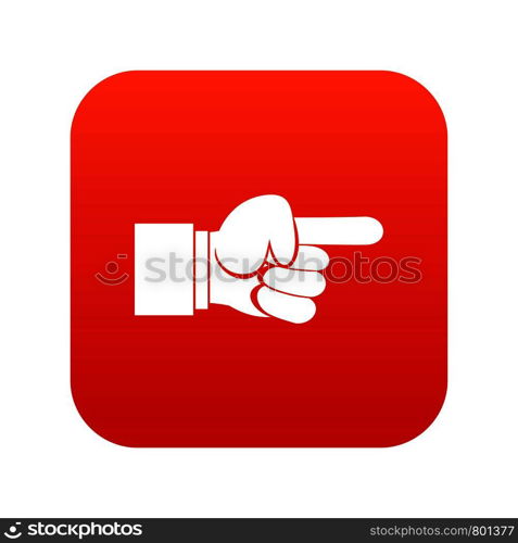 Pointing hand gesture icon digital red for any design isolated on white vector illustration. Pointing hand gesture icon digital red