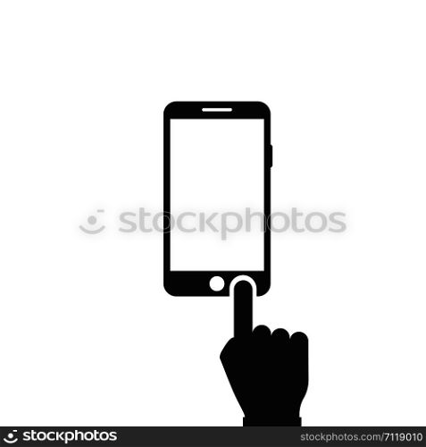 Pointing icon on the touch screen of the smartphone. Vector isolated sign. EPS 10. Pointing icon on the touch screen of the smartphone. Vector isolated sign.