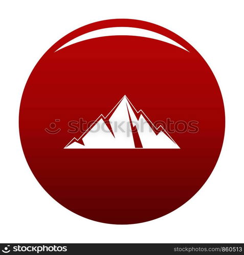 Pointing mountain icon. Simple illustration of pointing mountain vector icon for any design red. Pointing mountain icon vector red