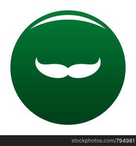 Pointing mustache icon. Simple illustration of pointing mustache vector icon for any design green. Pointing mustache icon vector green