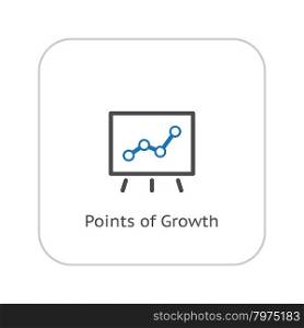 Points of Growth Icon. Business Concept. Flat Design. Isolated Illustration.. Points of Growth Icon. Business Concept. Flat Design.