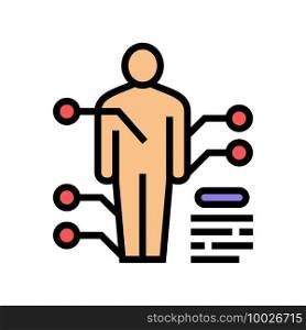 points on human bosy of gout disease color icon vector. points on human bosy of gout disease sign. isolated symbol illustration. points on human bosy of gout disease color icon vector illustration