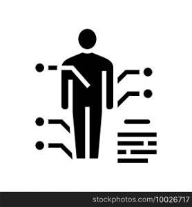 points on human bosy of gout disease glyph icon vector. points on human bosy of gout disease sign. isolated contour symbol black illustration. points on human bosy of gout disease glyph icon vector illustration