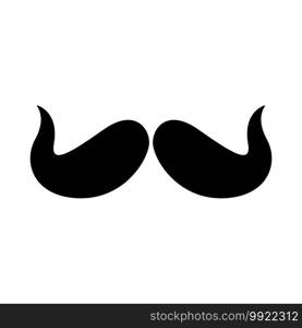 Poirot Mustache Icon. Black Glyph Design. Vector Illustration.