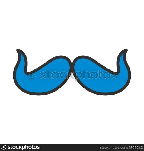 Poirot Mustache Icon. Editable Bold Outline With Color Fill Design. Vector Illustration.