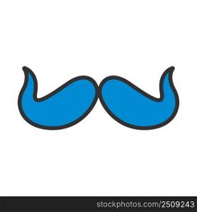 Poirot Mustache Icon. Editable Bold Outline With Color Fill Design. Vector Illustration.