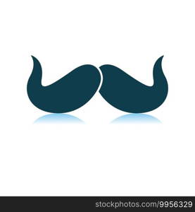 Poirot Mustache Icon. Shadow Reflection Design. Vector Illustration.