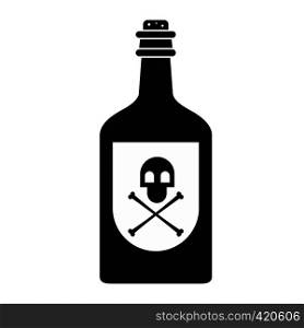 Poison bottle black simple icon isolated on white background. Poison bottle black simple icon