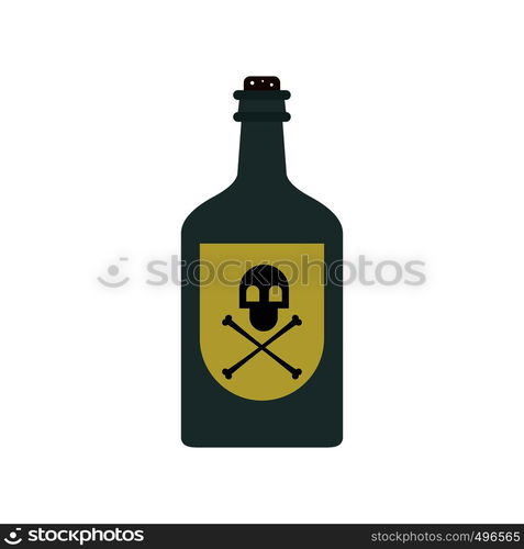 Poison bottle flat icon isolated on white background. Poison bottle flat icon