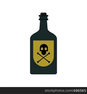 Poison bottle flat icon isolated on white background. Poison bottle flat icon
