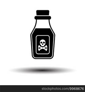 Poison Bottle Icon. Black on White Background With Shadow. Vector Illustration.