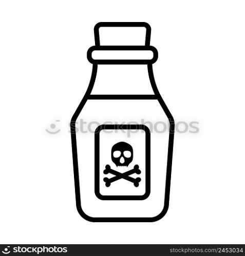 Poison Bottle Icon. Bold outline design with editable stroke width. Vector Illustration.