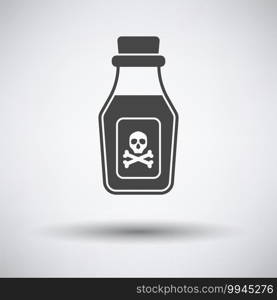 Poison Bottle Icon. Dark Gray on Gray Background With Round Shadow. Vector Illustration.