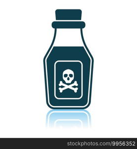 Poison Bottle Icon. Shadow Reflection Design. Vector Illustration.