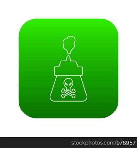 Poison icon green vector isolated on white background. Poison icon green vector