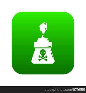 Poison icon green vector isolated on white background. Poison icon green vector