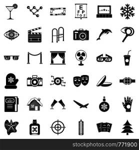 Poison icons set. Simple style of 36 poison vector icons for web isolated on white background. Poison icons set, simple style